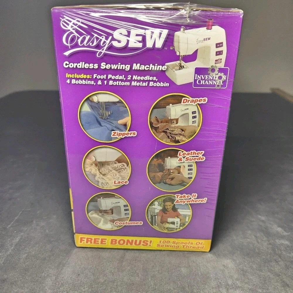 Easy Sew Cordless Portable Sewing Machine NIB  Foot Pedal, Lockstitch 2-Speed